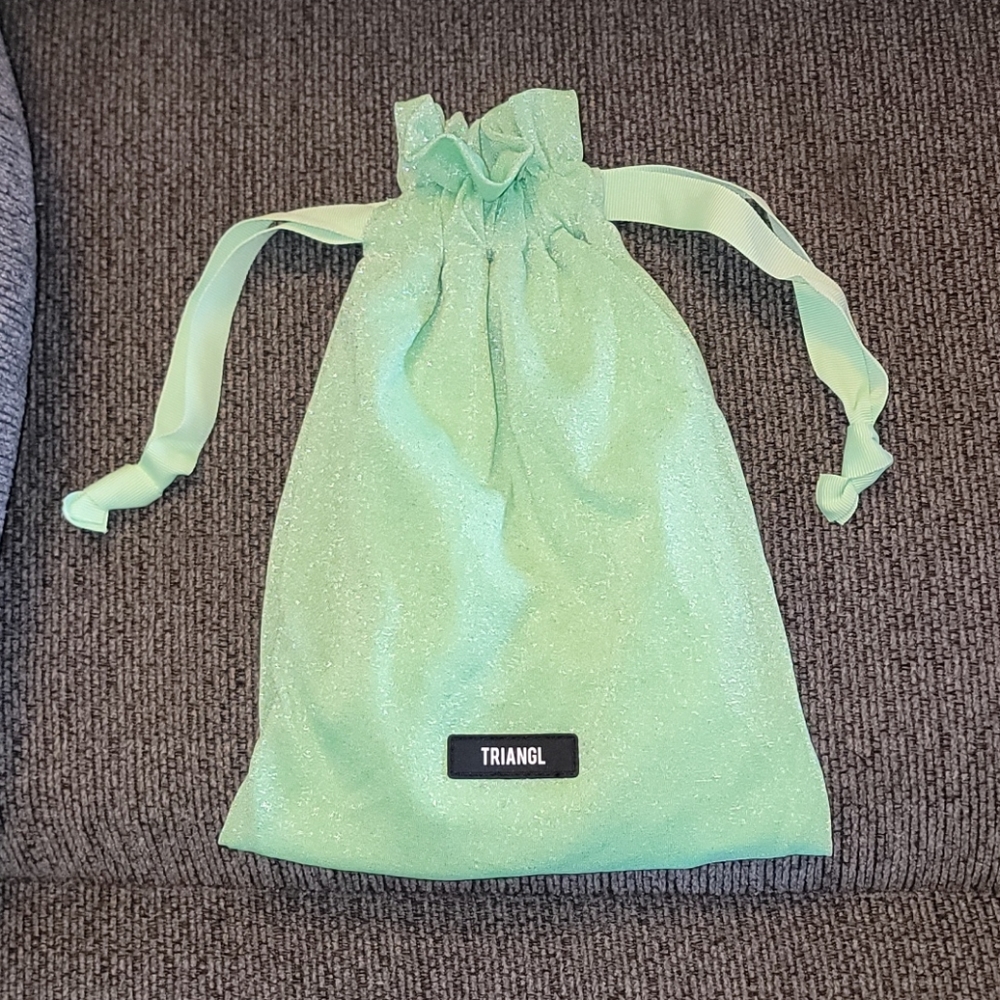 Green sparkle bathing suit travel bag